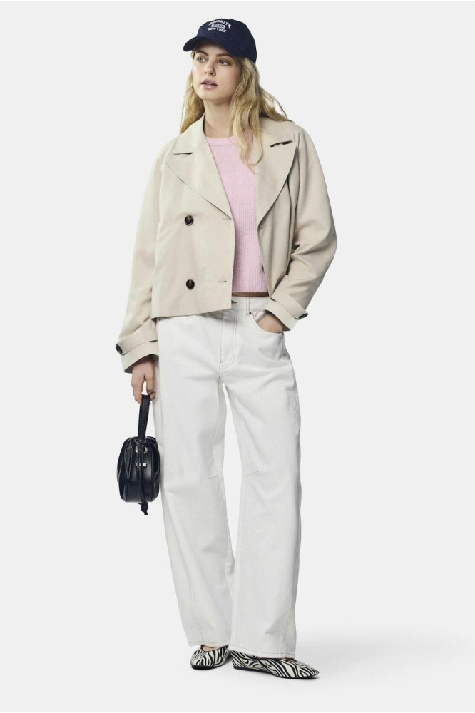 PCSCARLETT LS SHORT TRENCHCOAT NOOS 17154509 SILVER GRAY